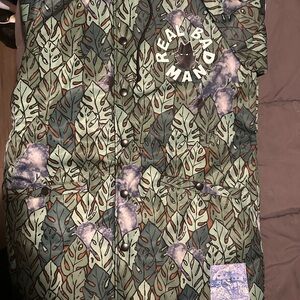 Real Bad Man Green Leaf Patterned Jacket